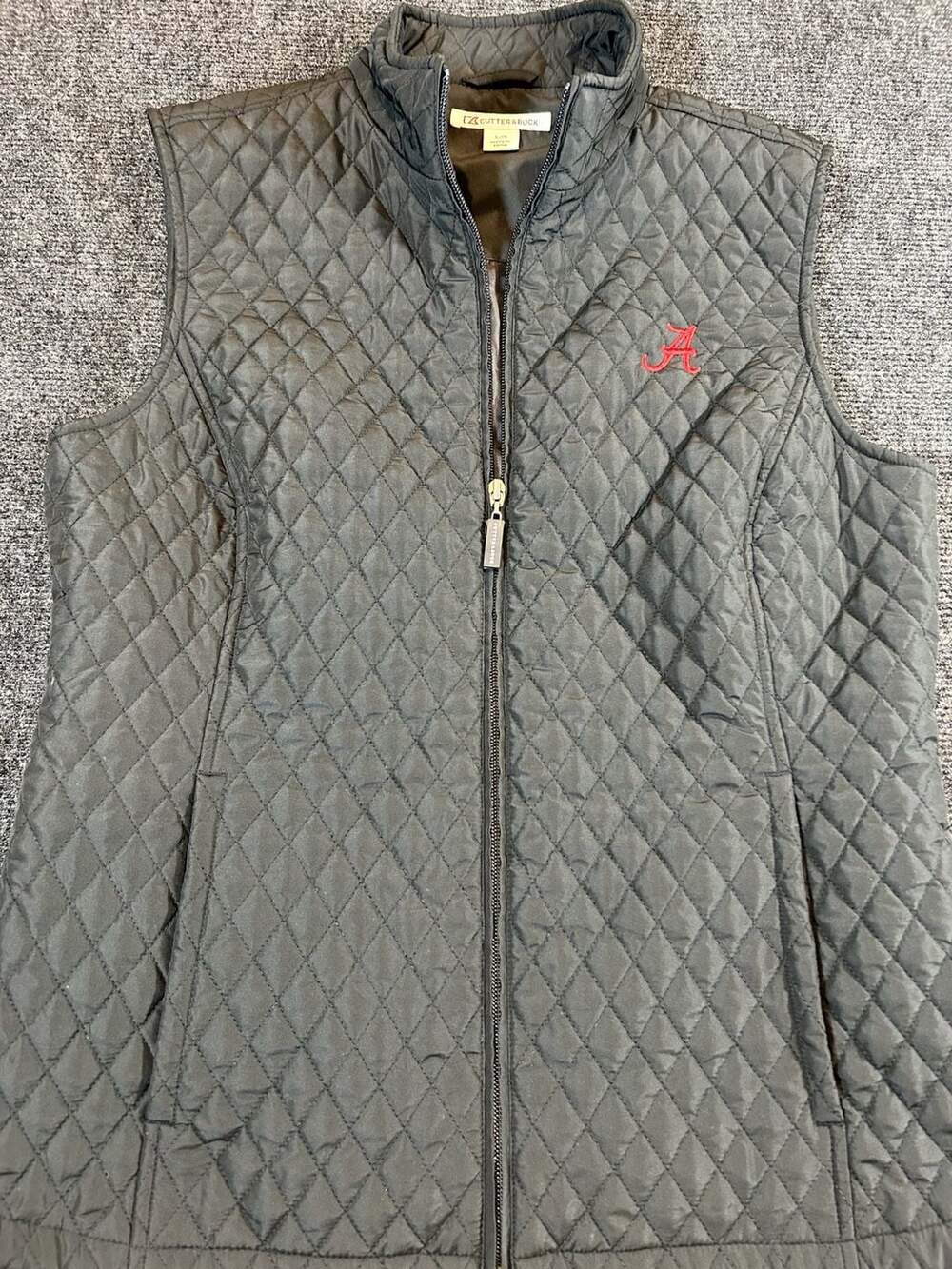 Cutter & Buck Alabama Crimson Tide Quilted Full Zip Vest Black Women's Large